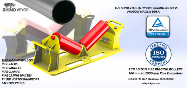 TECHNOSMITHS UNDERTAKE DESIGN, FABRICATION AND SUPPLY OF PIPE RIGGING ROLLERS IN DUBAI